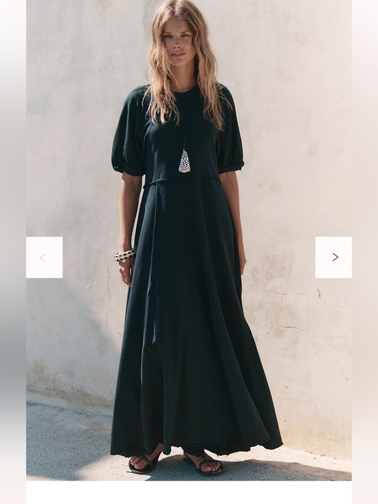 Free People Dresses & Skirts - Free People Beach August Nights Black Puff-Sleeve Maxi Dress
